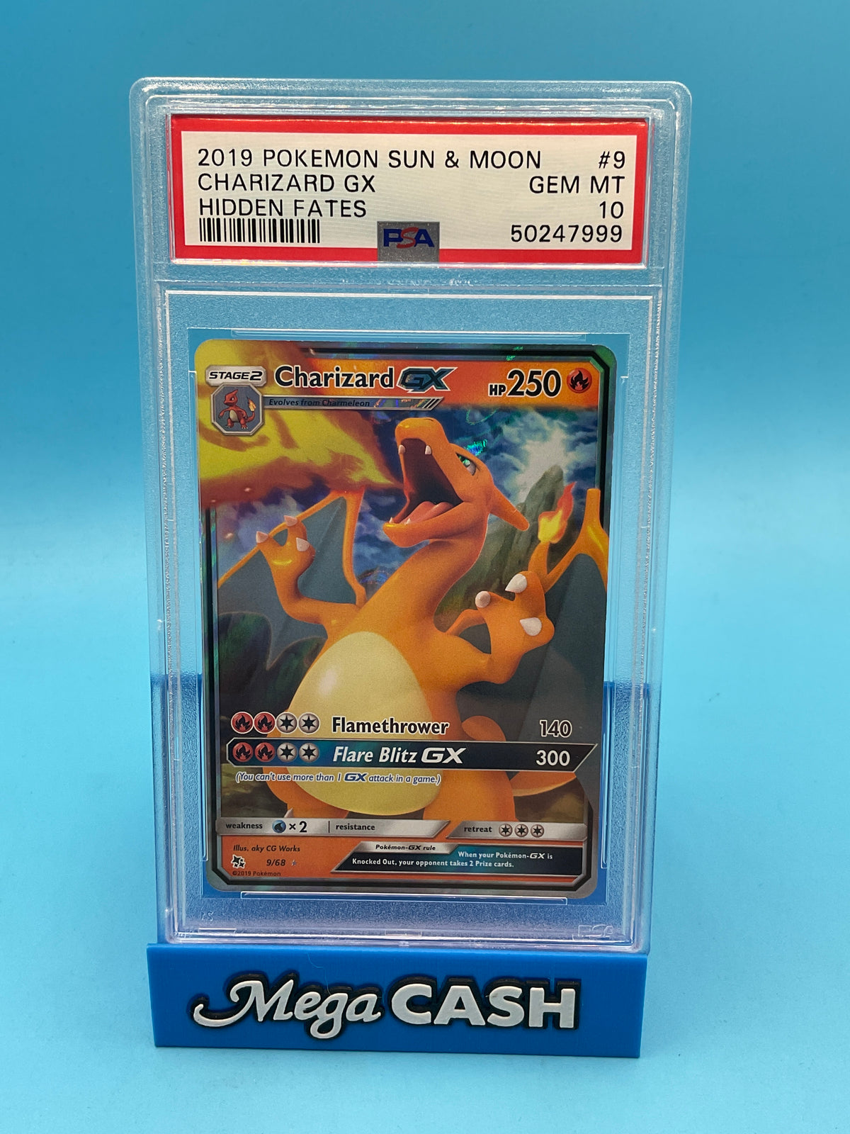 PSA 10 CHARIZARD GX 9/68