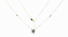 10ct Yellow Gold Moissanite Diamond Cluster Pendant Adjustable Necklace