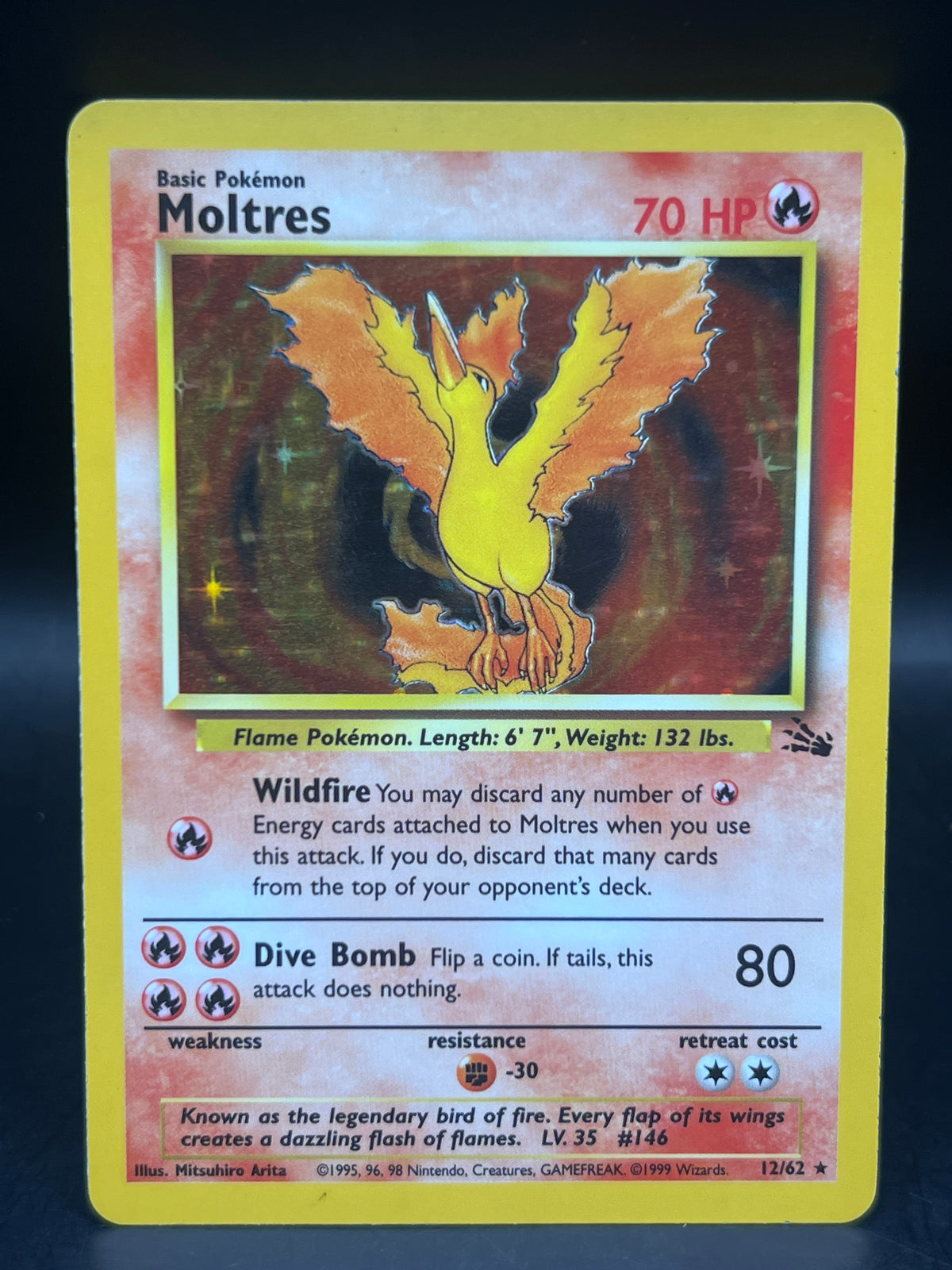 Moltres Holo Fossil 12/62 Unlimited