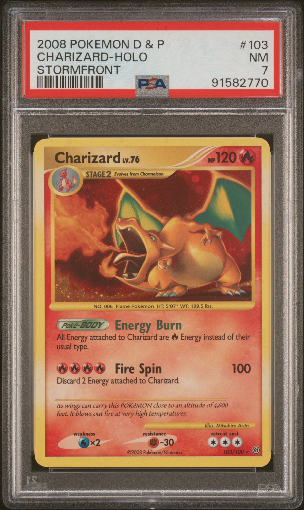 Pokemon - PSA 7 Charizard LV.76 103/100 Stormfront