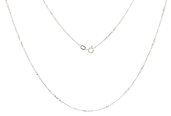 9ct White Gold Fine Figaro 3:1 Chain Necklace