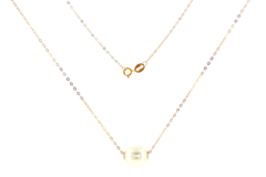 18ct Yellow Gold Pearl Pendant Chain Necklace