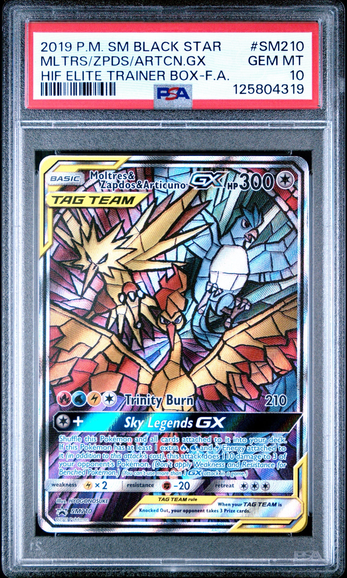 Pokémon - PSA 10 Moltres & Zapdos & Articuno Gx SM210