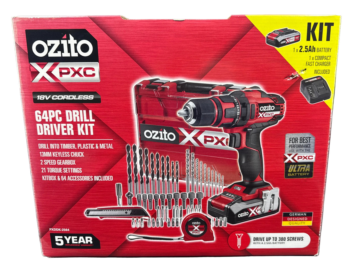 OZITO - 18V Cordless 64 Piece Drill Driver Kit