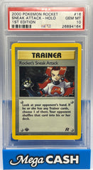 Pokémon - PSA 10 1ST Edition Rocket’s Sneak Attack 16/82