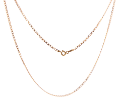 9ct Yellow Gold Fine Flat Curb Chain Necklace