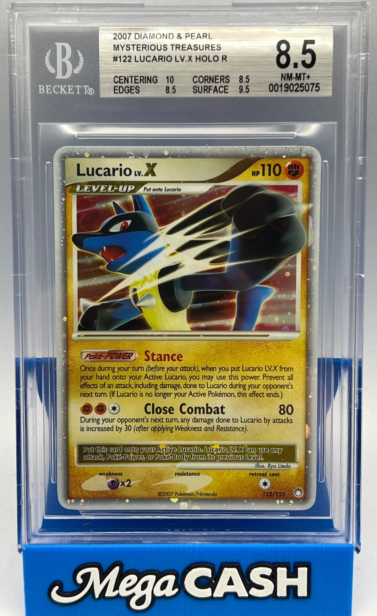 Pokémon - BGS 8.5 Lucario Lv X 122/123 Mysterious Treasures