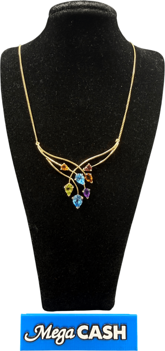 9ct Coloured Stones Necklace 6.3gms - Mega Cash Sydney