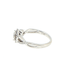 9ct Diamond Cluster Twist Shank Ring in White Gold - Mega Cash Sydney
