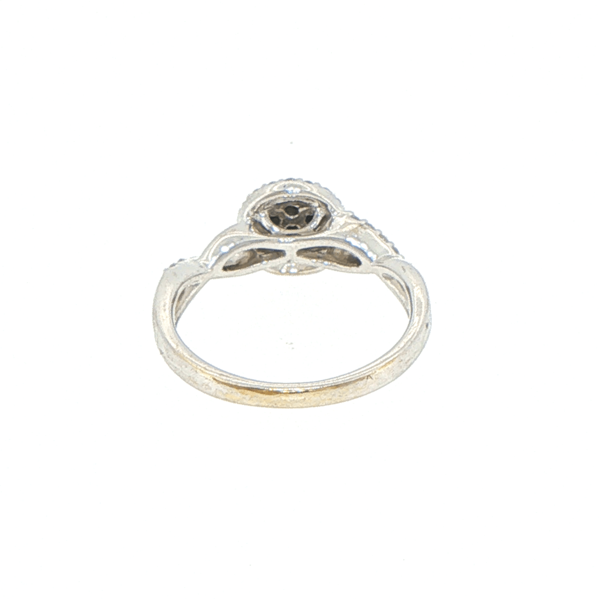 9ct Diamond Cluster Twist Shank Ring in White Gold - Mega Cash Sydney
