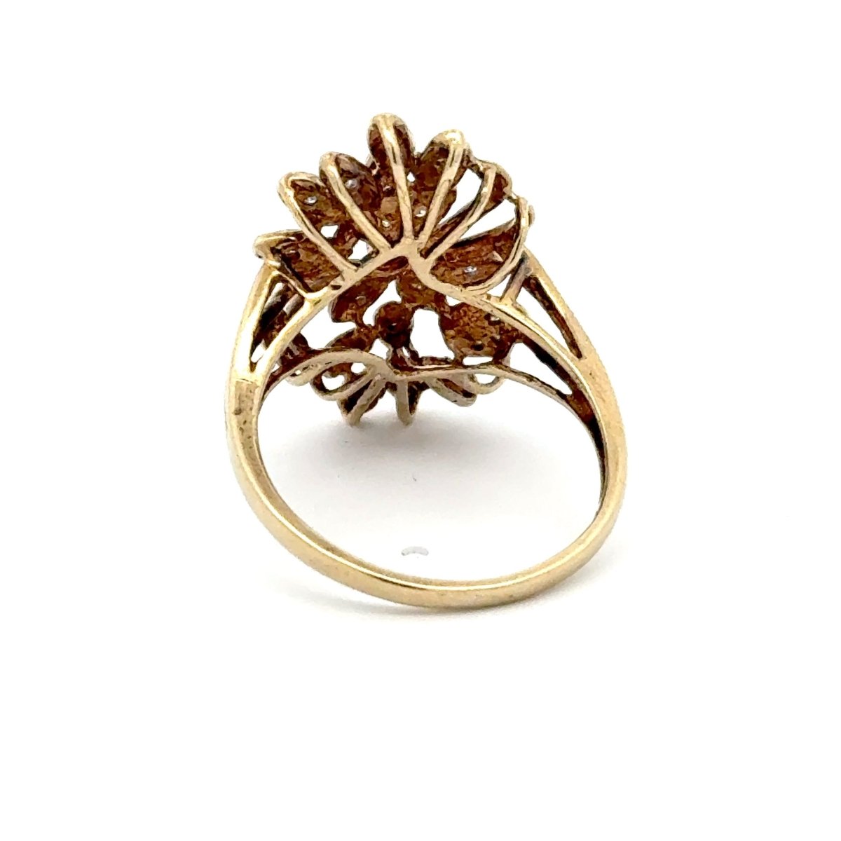 9ct Diamond Floral Cluster Cocktail Ring in Yellow Gold - Mega Cash Sydney