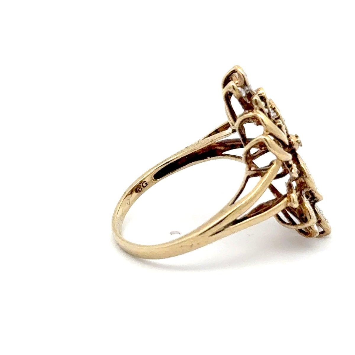 9ct Diamond Floral Cluster Cocktail Ring in Yellow Gold - Mega Cash Sydney