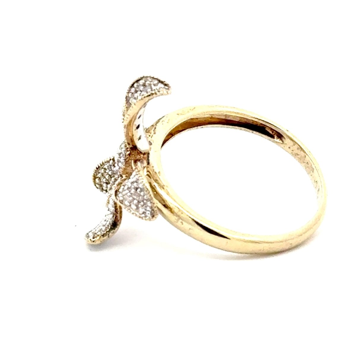 9ct Diamond Pave Floral Cocktail Ring in Yellow Gold - Mega Cash Sydney
