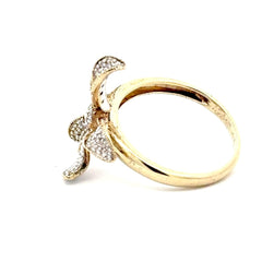 9ct Diamond Pave Floral Cocktail Ring in Yellow Gold - Mega Cash Sydney