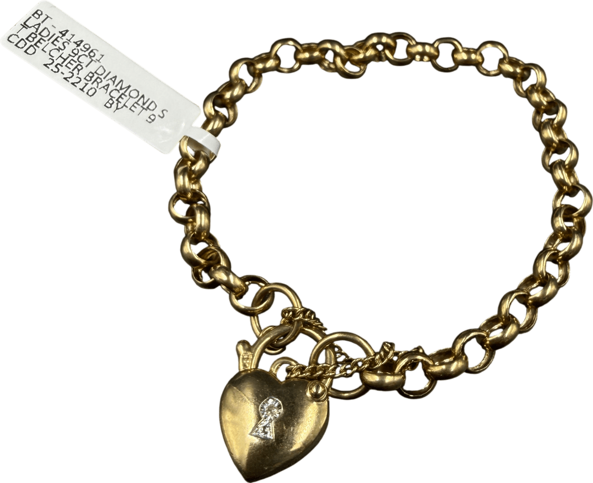 9ct Diamond Set Belcher Bracelet 9.7gms - Mega Cash Sydney