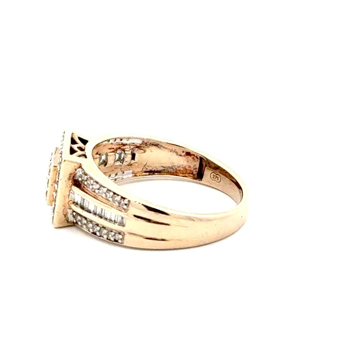 9ct Geometric Diamond Cluster Cocktail Ring in Yellow Gold - Mega Cash Sydney