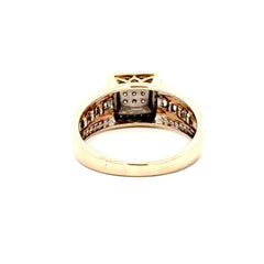 9ct Geometric Diamond Cluster Cocktail Ring in Yellow Gold - Mega Cash Sydney