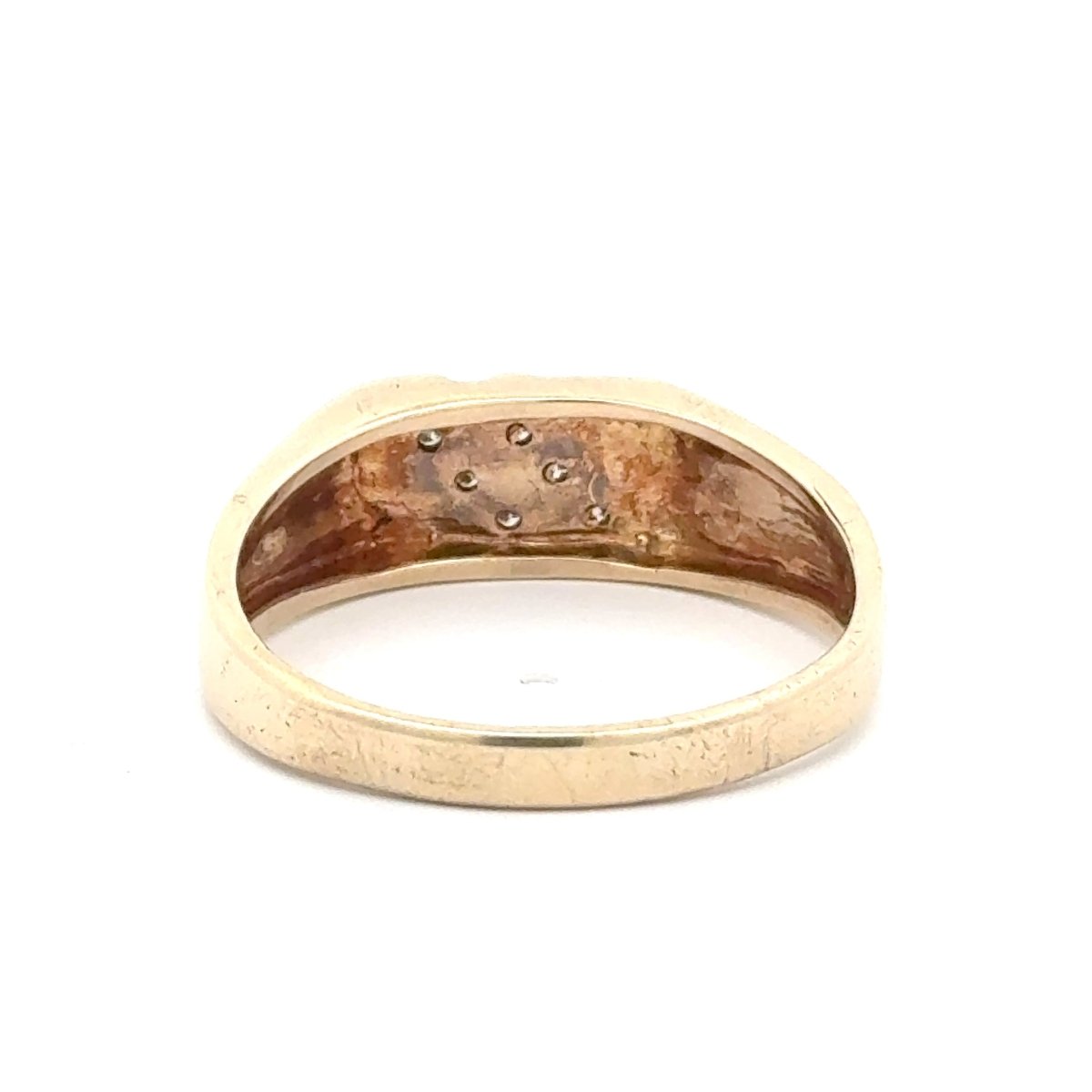 9ct Men’s Yellow Gold Diagonal Diamond Accent Band Ring - Mega Cash Sydney
