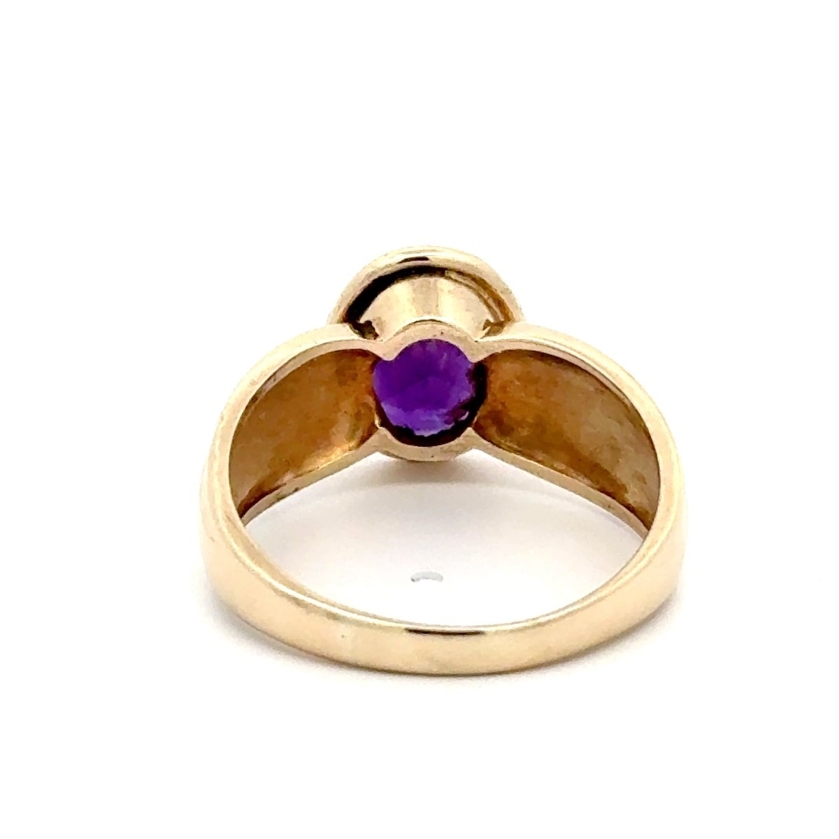 9ct Oval Purple Bezel-Set Solitaire Ring in Yellow Gold - Mega Cash Sydney