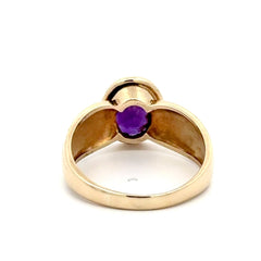9ct Oval Purple Bezel-Set Solitaire Ring in Yellow Gold - Mega Cash Sydney