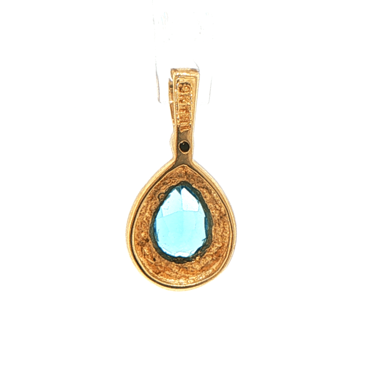 9ct Pear-Cut Blue Topaz Teardrop Pendant in Yellow Gold - Mega Cash Sydney