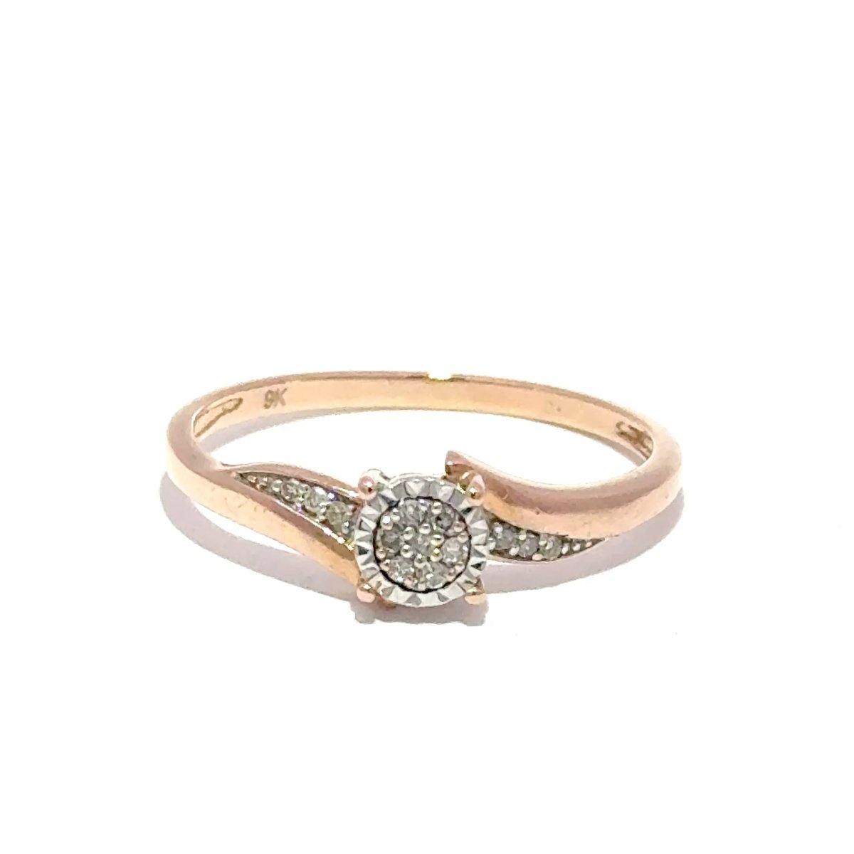 9ct Rose Gold Diamond Composite Bypass Ring - Mega Cash Sydney