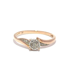 9ct Rose Gold Diamond Composite Bypass Ring - Mega Cash Sydney