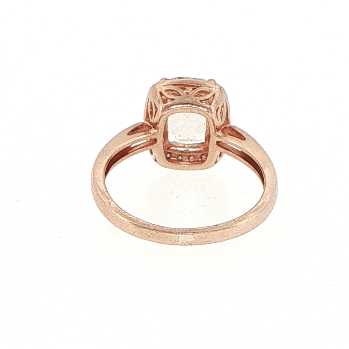9ct Rose Gold Morganite and Diamond Halo Cocktail Ring - Mega Cash Sydney