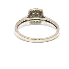 9ct White Gold Cushion Halo Diamond Cluster Engagement Ring - Mega Cash Sydney