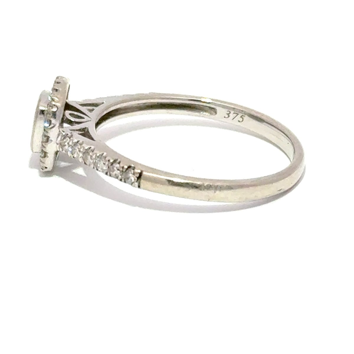 9ct White Gold Cushion Halo Diamond Cluster Engagement Ring - Mega Cash Sydney