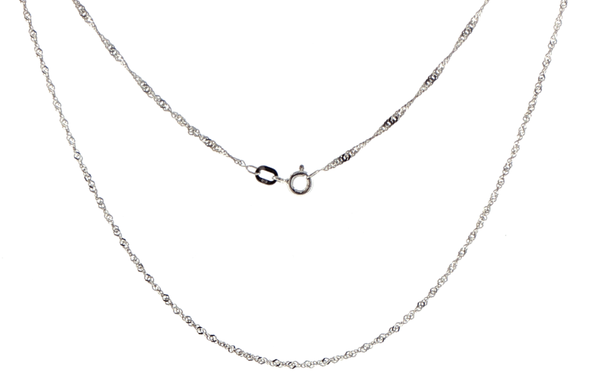 9ct White Gold Delicate Twisted Chain Necklace - Mega Cash Sydney