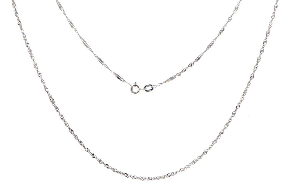 9ct White Gold Delicate Twisted Chain Necklace - Mega Cash Sydney