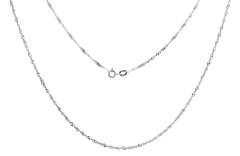 9ct White Gold Delicate Twisted Chain Necklace - Mega Cash Sydney