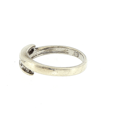9ct White Gold Diamond Crossover Band Ring - Mega Cash Sydney