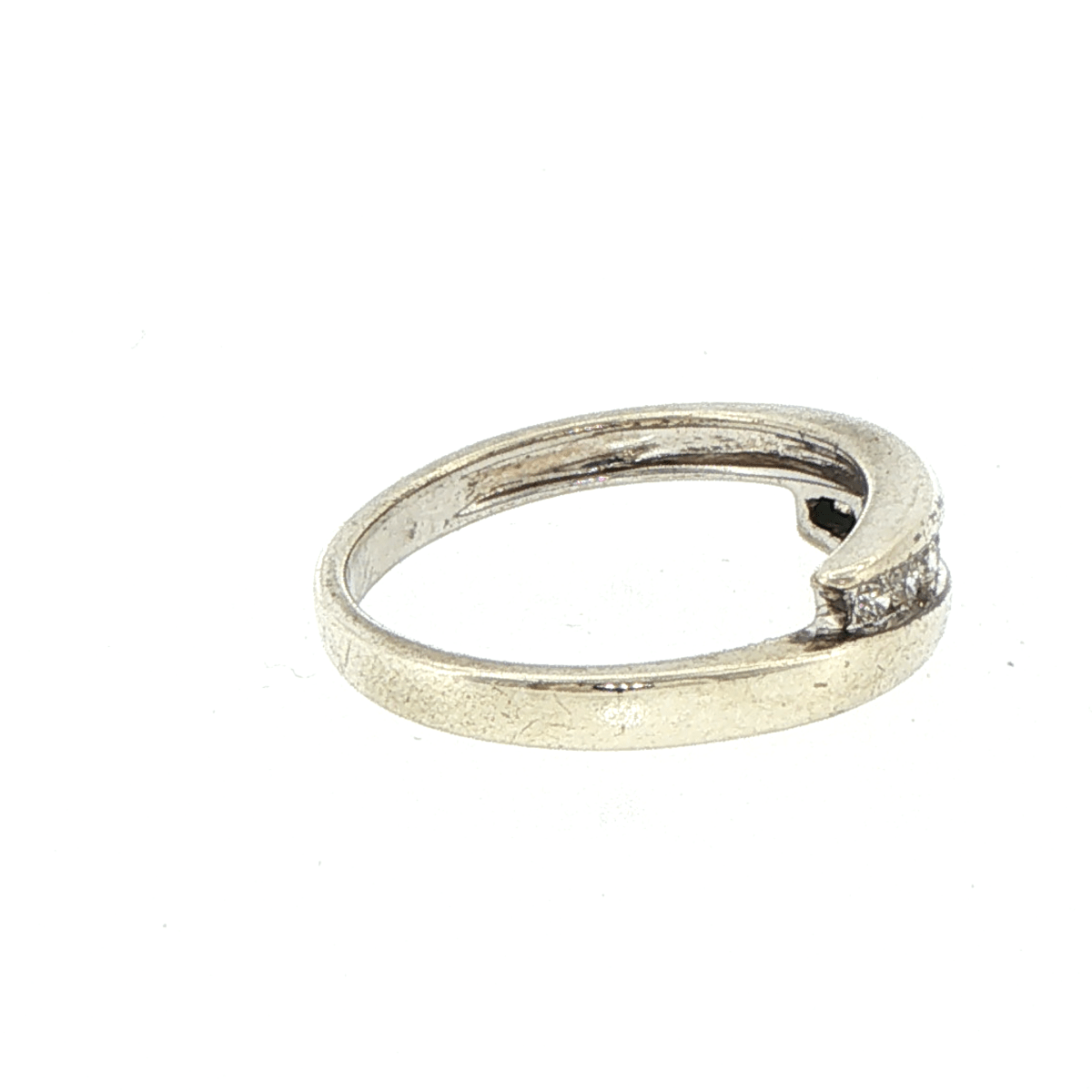 9ct White Gold Diamond Crossover Band Ring - Mega Cash Sydney