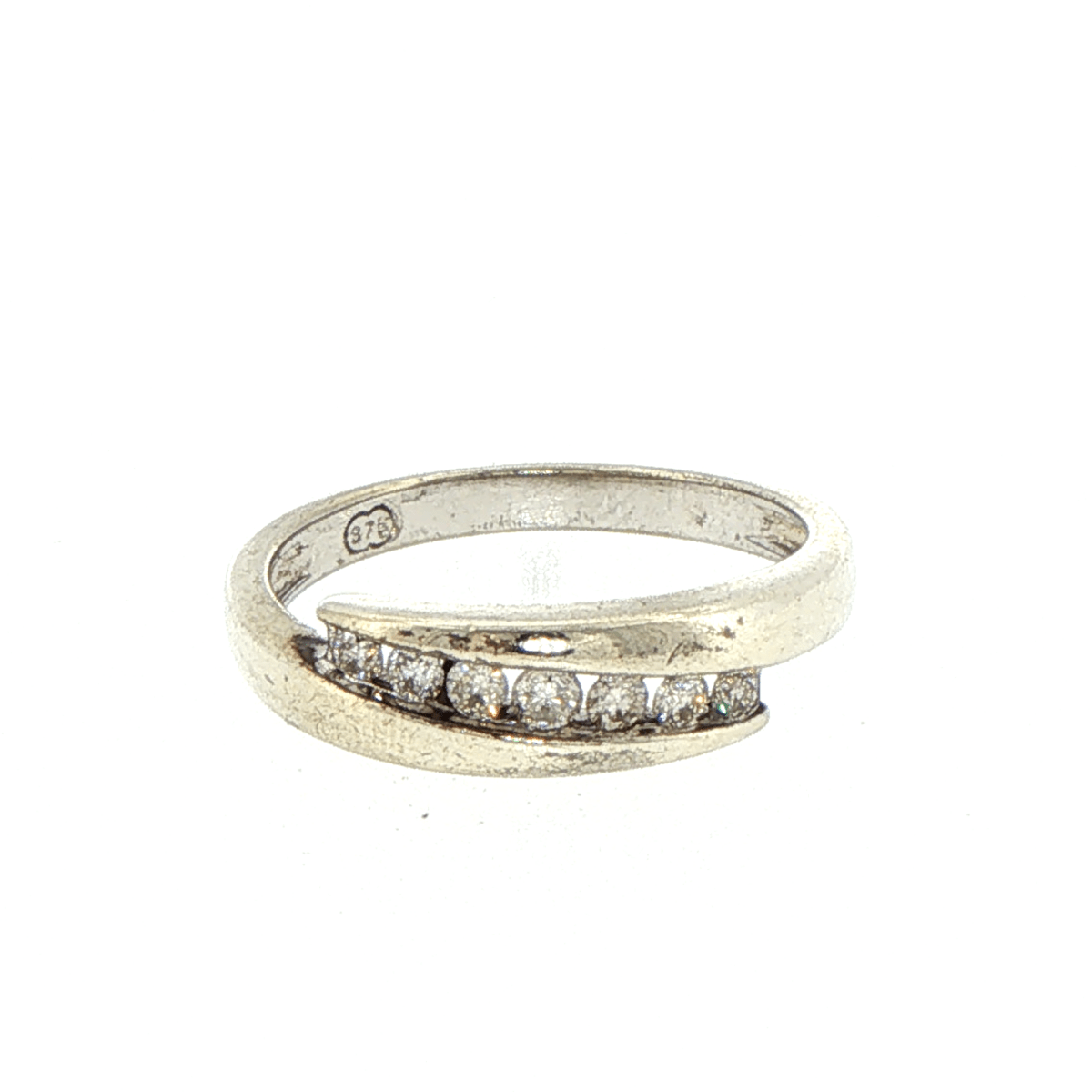 9ct White Gold Diamond Crossover Band Ring - Mega Cash Sydney