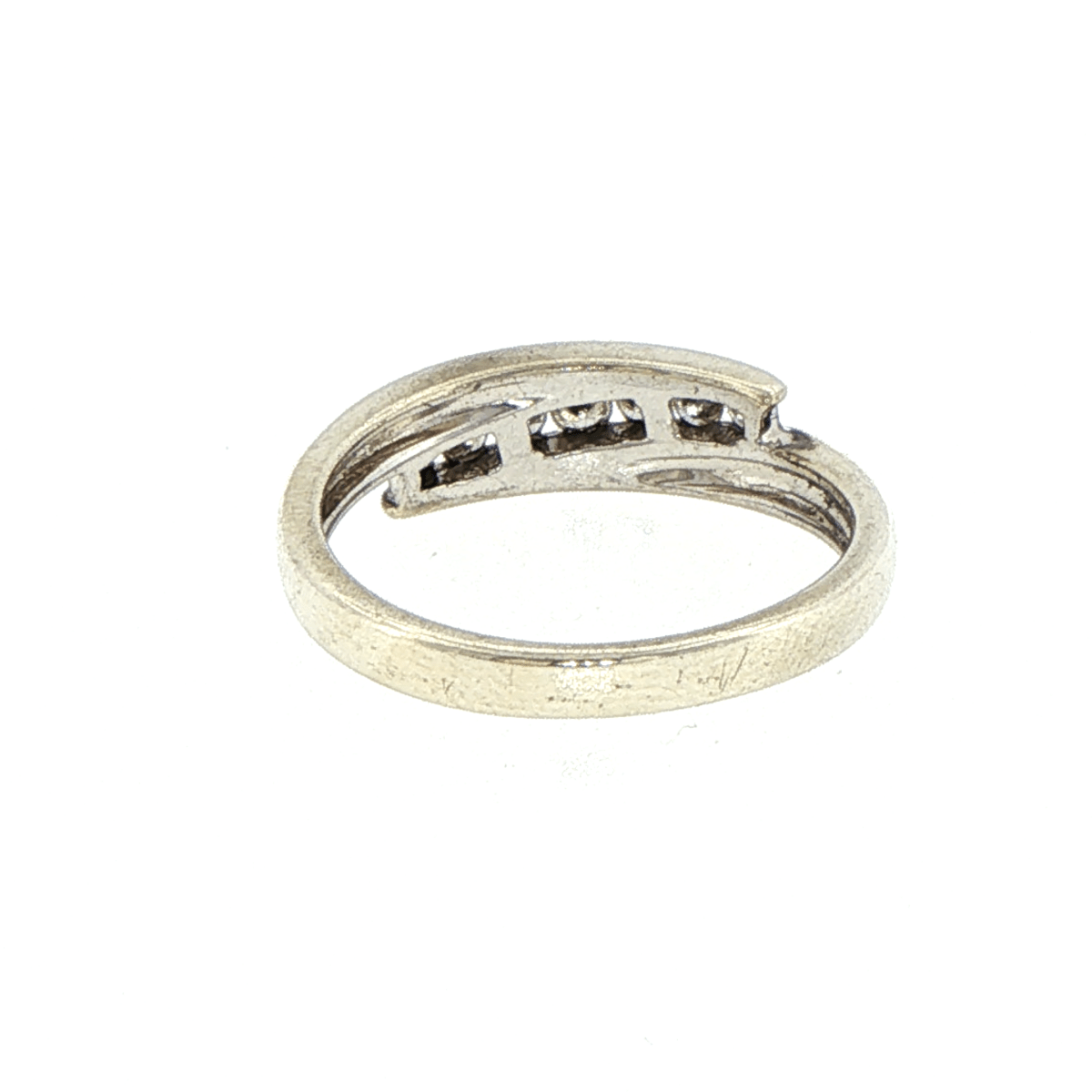 9ct White Gold Diamond Crossover Band Ring - Mega Cash Sydney