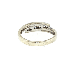 9ct White Gold Diamond Crossover Band Ring - Mega Cash Sydney