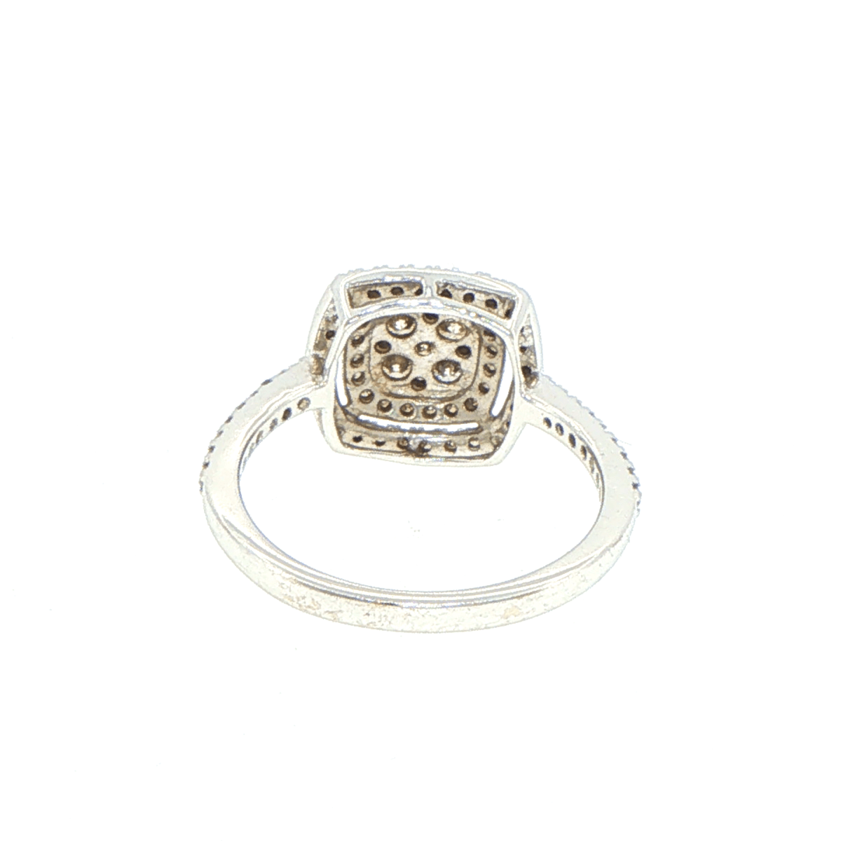 9ct White Gold Diamond Double Halo Cluster Engagement Ring - Mega Cash Sydney