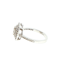 9ct White Gold Diamond Double Halo Cluster Engagement Ring - Mega Cash Sydney