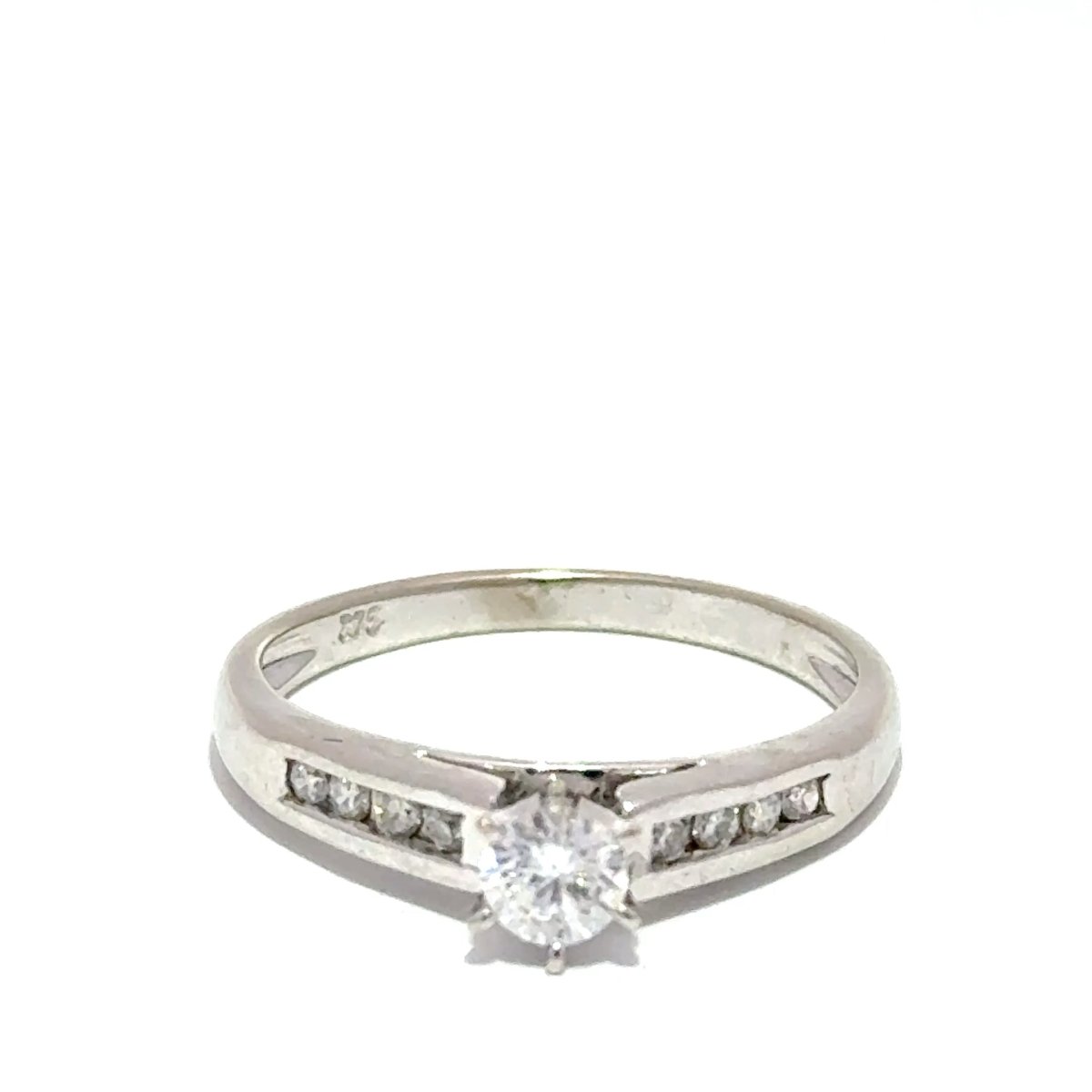 9ct White Gold Diamond Engagement Ring with Channel Set Shoulders - Mega Cash Sydney