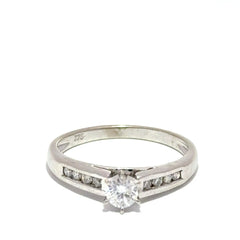 9ct White Gold Diamond Engagement Ring with Channel Set Shoulders - Mega Cash Sydney
