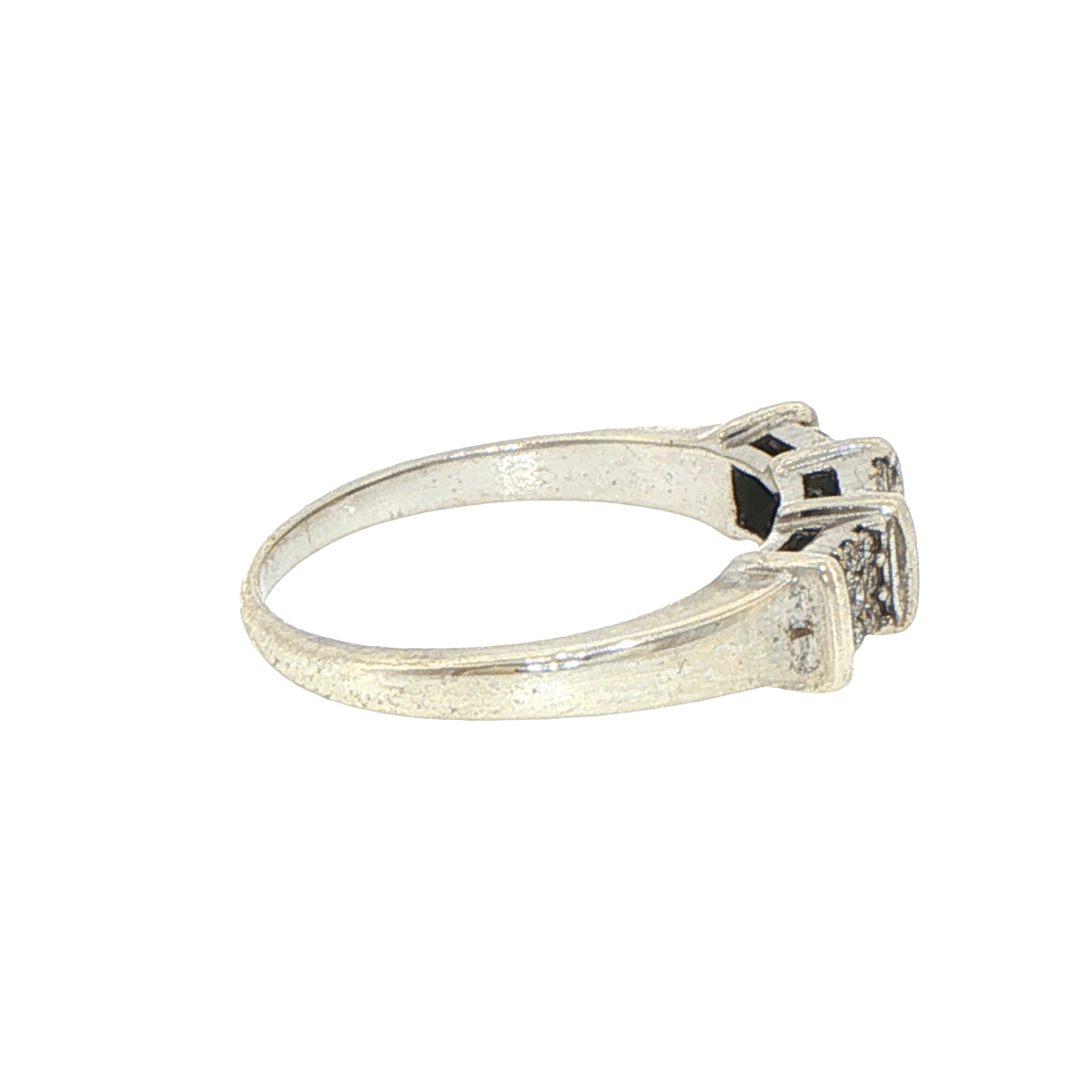 9ct White Gold Diamond Multi-Stone Textured Band Ring - Mega Cash Sydney