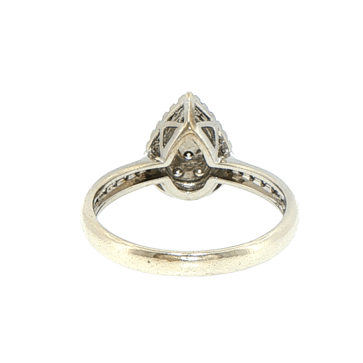 9ct White Gold Diamond Pear-Shaped Cluster Halo Ring - Mega Cash Sydney