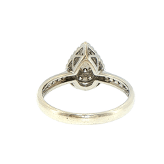9ct White Gold Diamond Pear-Shaped Cluster Halo Ring - Mega Cash Sydney