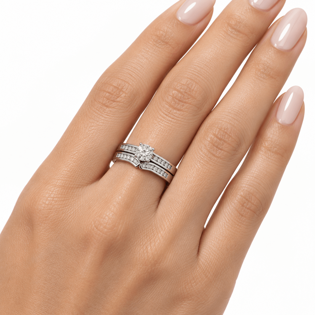 9ct White Gold Diamond Wedding Ring Set - Mega Cash Sydney