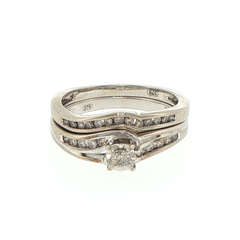 9ct White Gold Diamond Wedding Ring Set - Mega Cash Sydney