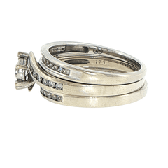 9ct White Gold Diamond Wedding Ring Set with Channel Accents - Mega Cash Sydney
