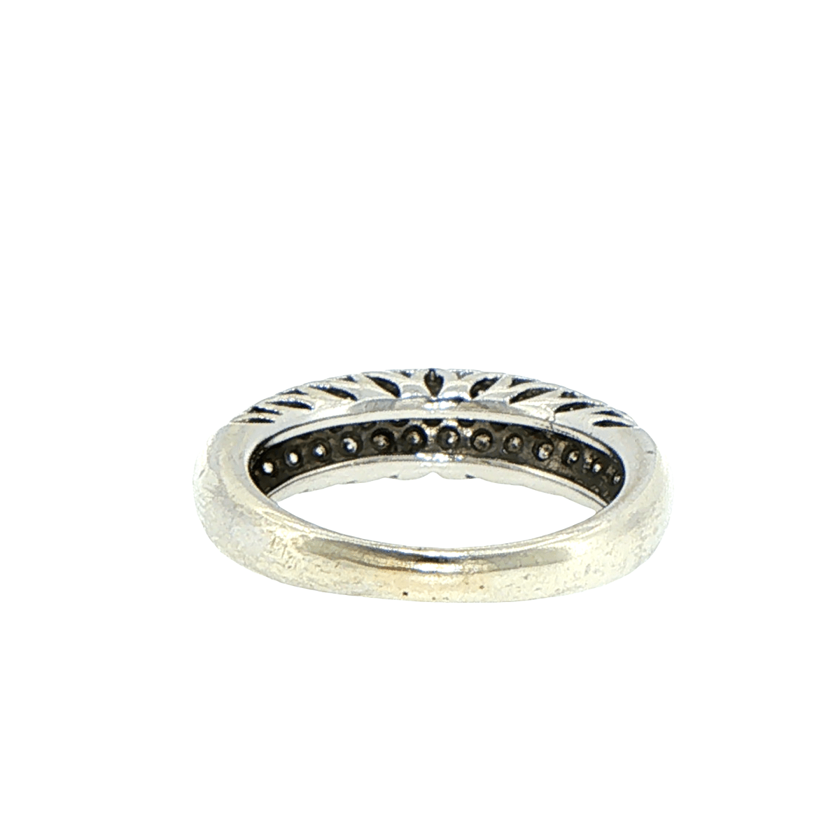 9ct White Gold Domed Pavé Diamond Band Ring - Mega Cash Sydney