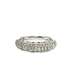 9ct White Gold Domed Pavé Diamond Band Ring - Mega Cash Sydney